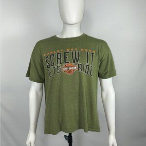 Hanes Comfort Blend men, Harley Davidson T-Shirt green Size L - [MT18]